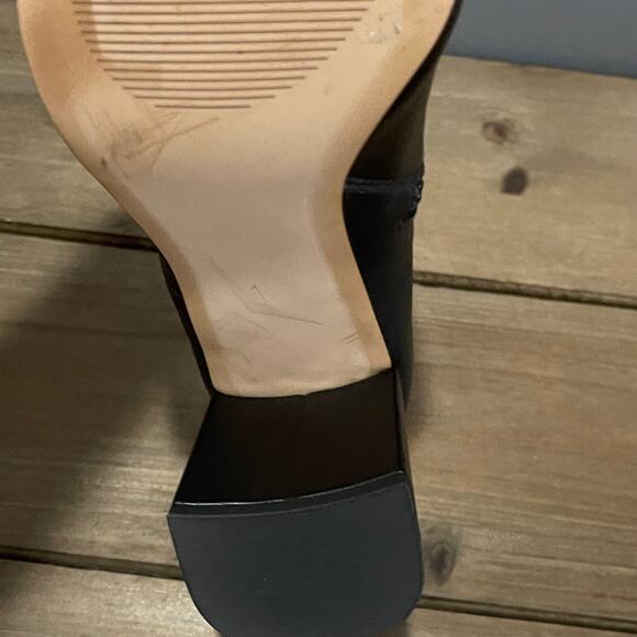 Nordstrom Rack Women's Naja Boots Size 9.5 Black Faux Leather Block Heel Zip Up - Picture 12 of 15